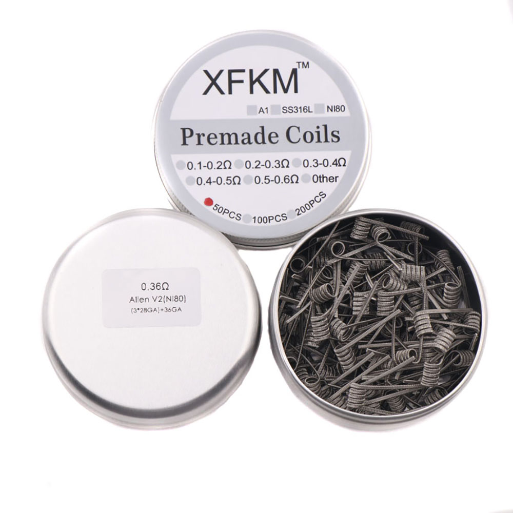 NEW XFKM 100PCS/box NI80/A1/SS - Clapton Wire Pre Built avis et prix