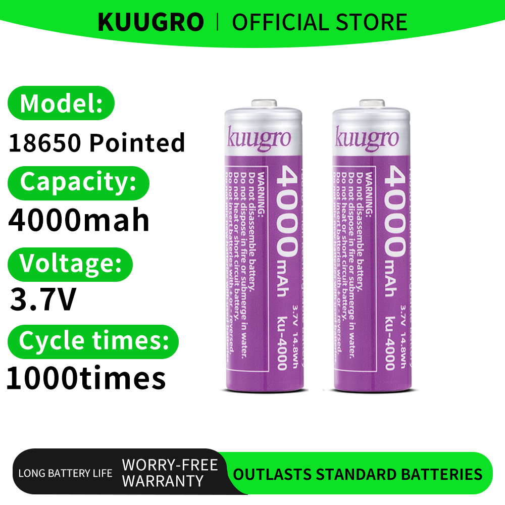 Kuugro 18650 4000mAh Pointed H - Vape Battery 18650 avis et prix