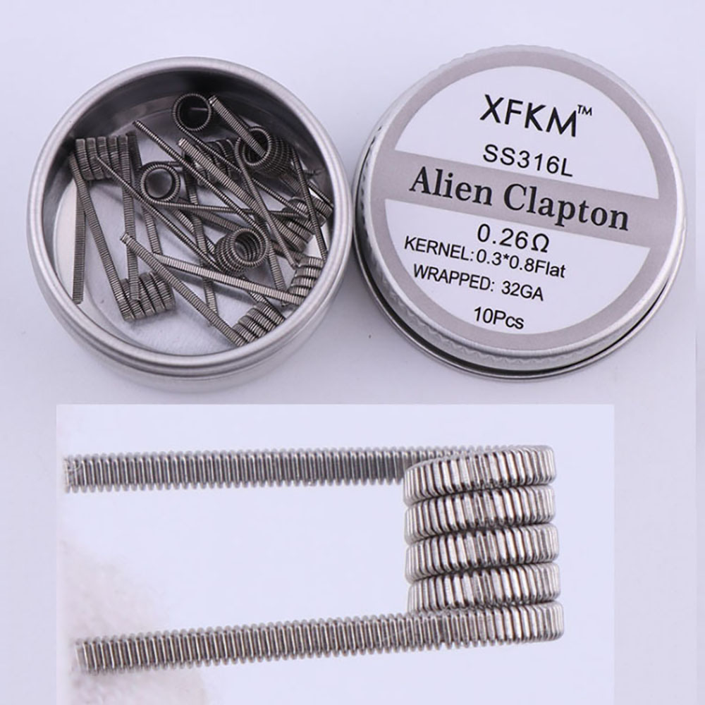 SS316L 10Pcs/Box Prebuilt Coil - Clapton Wire Pre Built avis et prix