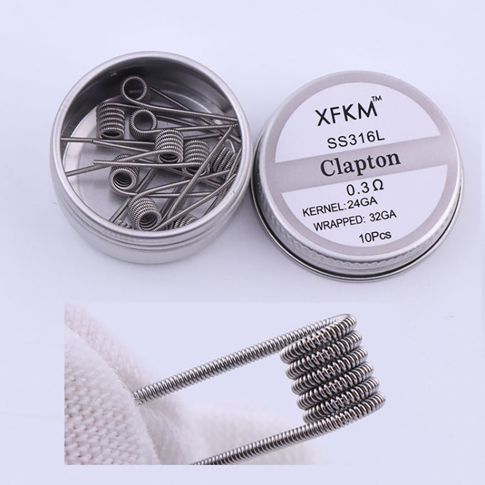 SS316L 10Pcs/Box Prebuilt Coil - Clapton Wire Pre Built avis et prix