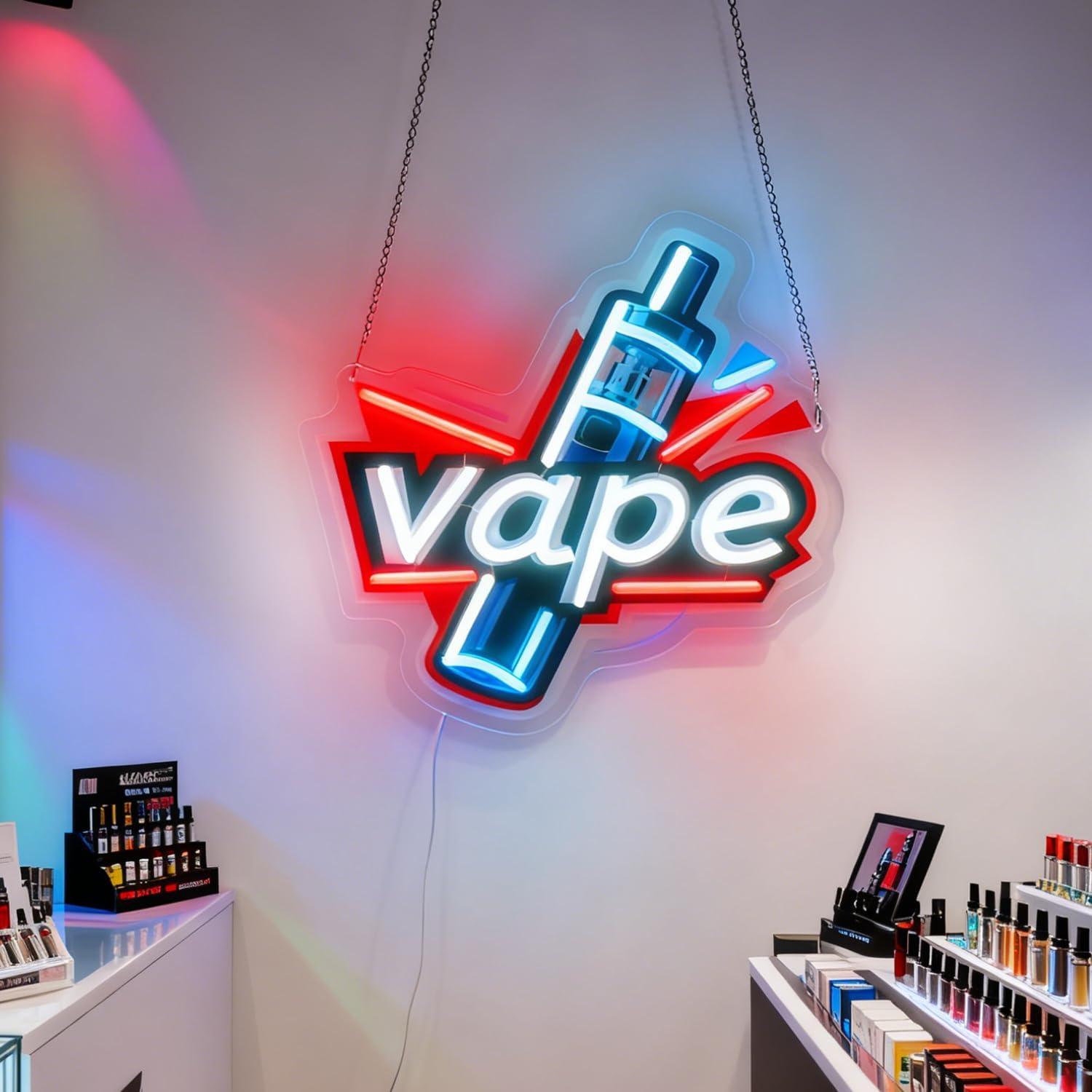 Vape Neon Sign USB Dimmable LE - Vaping Store avis et prix