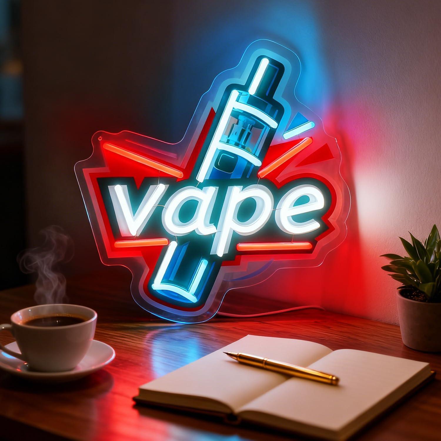 Vape Neon Sign USB Dimmable LE - Vaping Store avis et prix