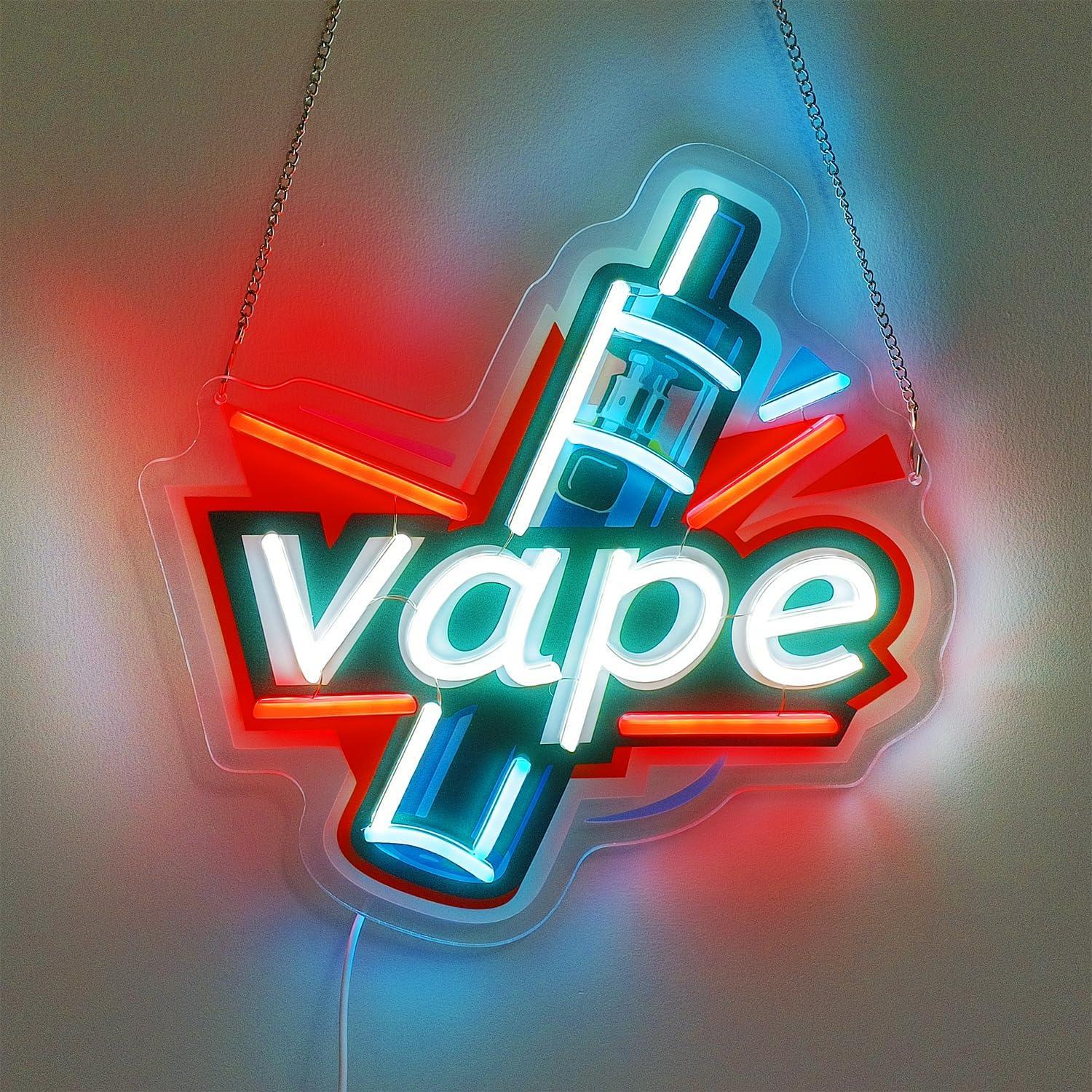 Vape Neon Sign USB Dimmable LE - Vaping Store avis et prix