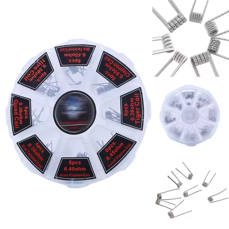 48Pcs/Set Pre Built Coils RTA  - Clapton Wire Pre Built avis et prix