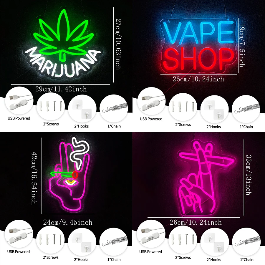 Vape Shop Neon Sign For Wall D - Vaping Shop avis et prix
