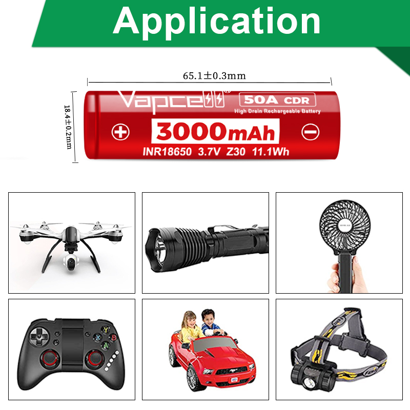 High Drain INR18650 Battery Va - Vape Battery 18650 avis et prix