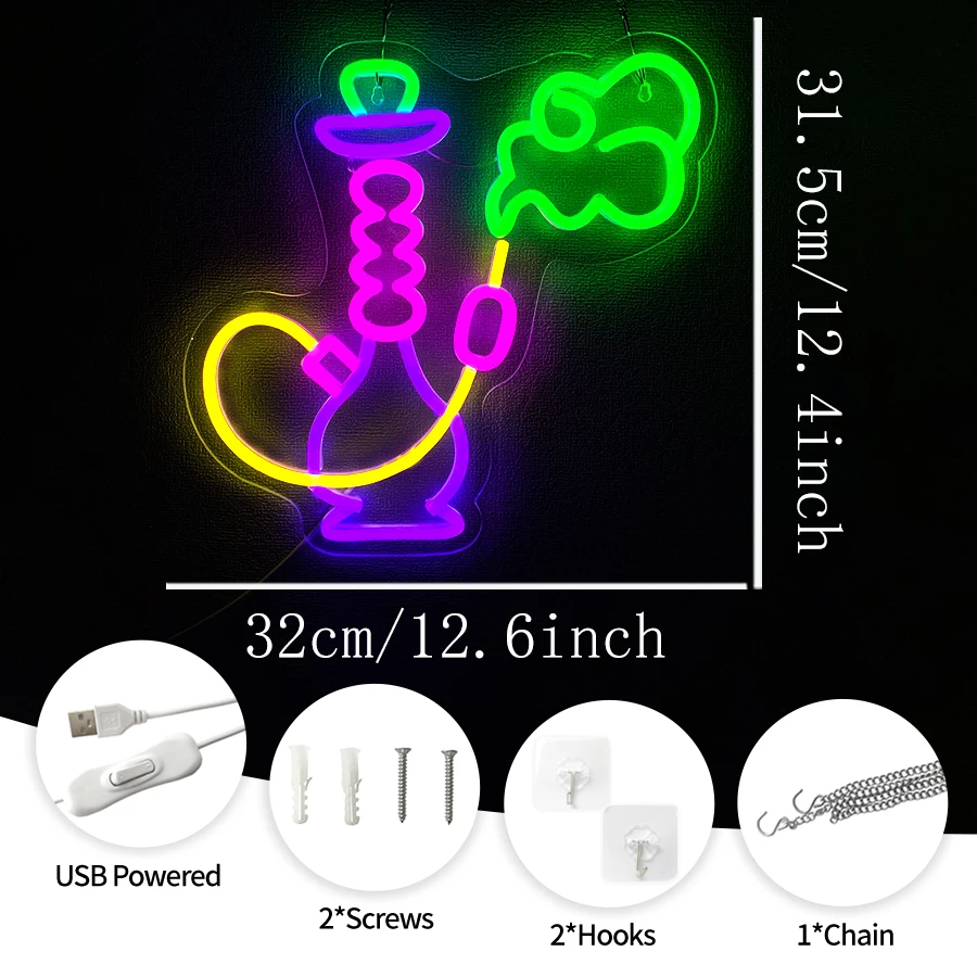 Hookah Neon Sign for Shisha Ba - Vaping Shop avis et prix
